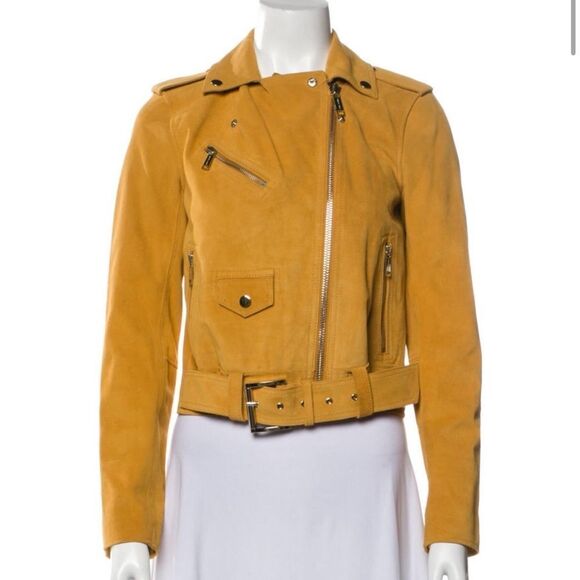 Michael Kors Yellow Suede Jacket - Picture 1 of 3